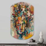 Abstract Face Portrait II - Asymmetric Metal Wall Art