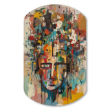 Abstract Face Portrait II - Asymmetric Metal Wall Art