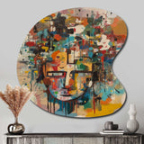 Abstract Face Portrait II - Asymmetric Metal Wall Art