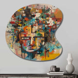 Abstract Face Portrait II - Asymmetric Metal Wall Art