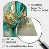 Gold And Green Unveiling The Energy IV - Asymmetric Metal Wall Art