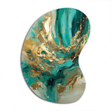 Gold And Green Unveiling The Energy IV - Asymmetric Metal Wall Art