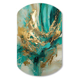 Gold And Green Unveiling The Energy IV - Asymmetric Metal Wall Art