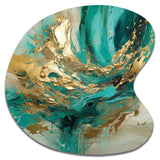 Gold And Green Unveiling The Energy IV - Asymmetric Metal Wall Art