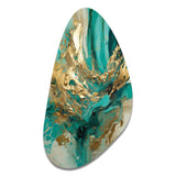 Gold And Green Unveiling The Energy IV - Asymmetric Metal Wall Art