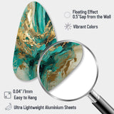 Gold And Green Unveiling The Energy IV - Asymmetric Metal Wall Art