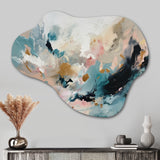 Delicate Brushstrokes Abstract Painting V - Asymmetric Metal Wall Art