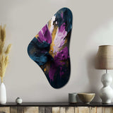 Purple And Blue Realities On Canvas I - Asymmetric Metal Wall Art