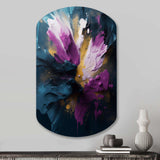 Purple And Blue Realities On Canvas I - Asymmetric Metal Wall Art