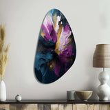 Purple And Blue Realities On Canvas I - Asymmetric Metal Wall Art