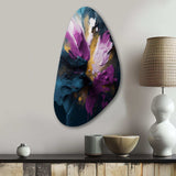 Purple And Blue Realities On Canvas I - Asymmetric Metal Wall Art