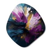 Purple And Blue Realities On Canvas I - Asymmetric Metal Wall Art