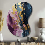 Purple And Blue Movements In Paint III - Asymmetric Metal Wall Art