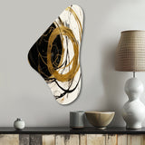 Black And Gold The Art Of Chaos I - Asymmetric Metal Wall Art