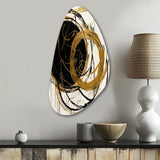 Black And Gold The Art Of Chaos I - Asymmetric Metal Wall Art