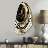 Black And Gold The Art Of Chaos V - Asymmetric Metal Wall Art