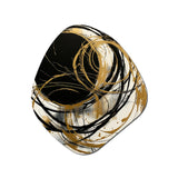 Black And Gold The Art Of Chaos V - Asymmetric Metal Wall Art