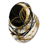 Black And Gold The Art Of Chaos V - Asymmetric Metal Wall Art