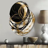 Black And Gold The Art Of Chaos V - Asymmetric Metal Wall Art