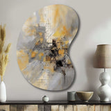 Yellow And Grey Beyond The Canvas I - Asymmetric Metal Wall Art