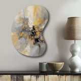 Yellow And Grey Beyond The Canvas I - Asymmetric Metal Wall Art