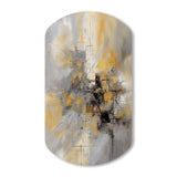 Yellow And Grey Beyond The Canvas I - Asymmetric Metal Wall Art