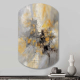 Yellow And Grey Beyond The Canvas I - Asymmetric Metal Wall Art