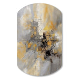 Yellow And Grey Beyond The Canvas I - Asymmetric Metal Wall Art