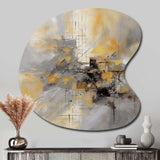 Yellow And Grey Beyond The Canvas I - Asymmetric Metal Wall Art