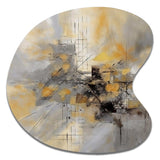 Yellow And Grey Beyond The Canvas I - Asymmetric Metal Wall Art