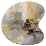 Yellow And Grey Beyond The Canvas I - Asymmetric Metal Wall Art