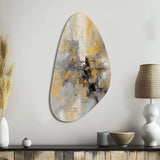 Yellow And Grey Beyond The Canvas I - Asymmetric Metal Wall Art