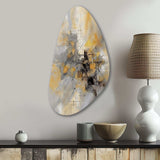 Yellow And Grey Beyond The Canvas I - Asymmetric Metal Wall Art