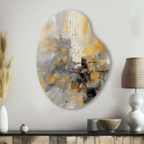 Yellow And Grey Beyond The Canvas I - Asymmetric Metal Wall Art