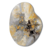 Yellow And Grey Beyond The Canvas I - Asymmetric Metal Wall Art