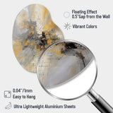 Yellow And Grey Beyond The Canvas I - Asymmetric Metal Wall Art