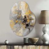 Yellow And Grey Beyond The Canvas I - Asymmetric Metal Wall Art