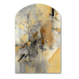 Yellow And Grey Beyond The Canvas II - Asymmetric Metal Wall Art