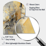 Yellow And Grey Beyond The Canvas II - Asymmetric Metal Wall Art