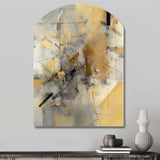 Yellow And Grey Beyond The Canvas II - Asymmetric Metal Wall Art