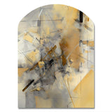 Yellow And Grey Beyond The Canvas II - Asymmetric Metal Wall Art