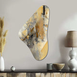 Yellow And Grey Beyond The Canvas II - Asymmetric Metal Wall Art