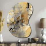 Yellow And Grey Beyond The Canvas II - Asymmetric Metal Wall Art