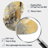 Yellow And Grey Beyond The Canvas II - Asymmetric Metal Wall Art