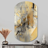 Yellow And Grey Beyond The Canvas II - Asymmetric Metal Wall Art