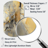 Yellow And Grey Beyond The Canvas II - Asymmetric Metal Wall Art