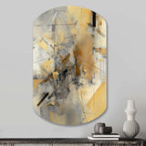 Yellow And Grey Beyond The Canvas II - Asymmetric Metal Wall Art