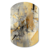 Yellow And Grey Beyond The Canvas II - Asymmetric Metal Wall Art