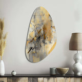 Yellow And Grey Beyond The Canvas II - Asymmetric Metal Wall Art