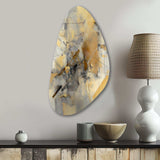 Yellow And Grey Beyond The Canvas II - Asymmetric Metal Wall Art